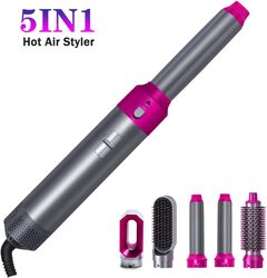 Premium Quality Hair Dryer Brush 5 in 1 Hair Styler Hot Air Brush Airwrap Styler Negative Ion Comb for Straigntening Curling Hair Styling Appliances with 5 Interchangeable Brushes